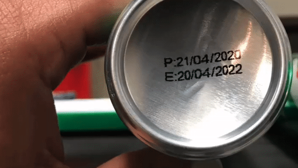 Animated image showing inkjet marked soda can