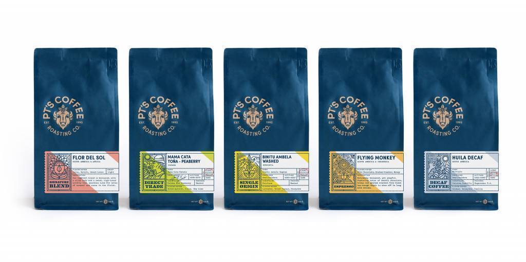 coffee packaging design by carpenter collective for pts coffee
