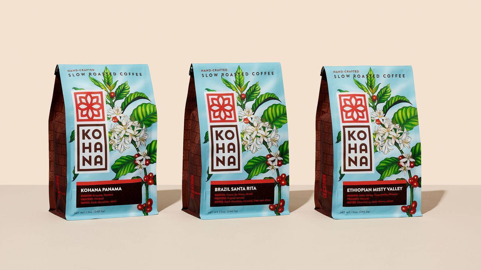 coffee packaging design by helms workshop for kohana brand