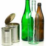 glass bottles and metal cans