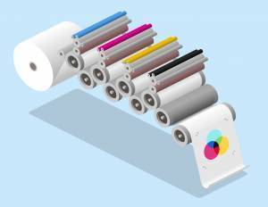 Illustration of offset printing system