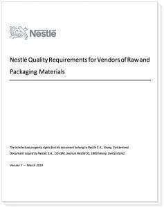 nestle food quality requirements