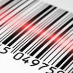 photo of a barcode being scanned with a red laser
