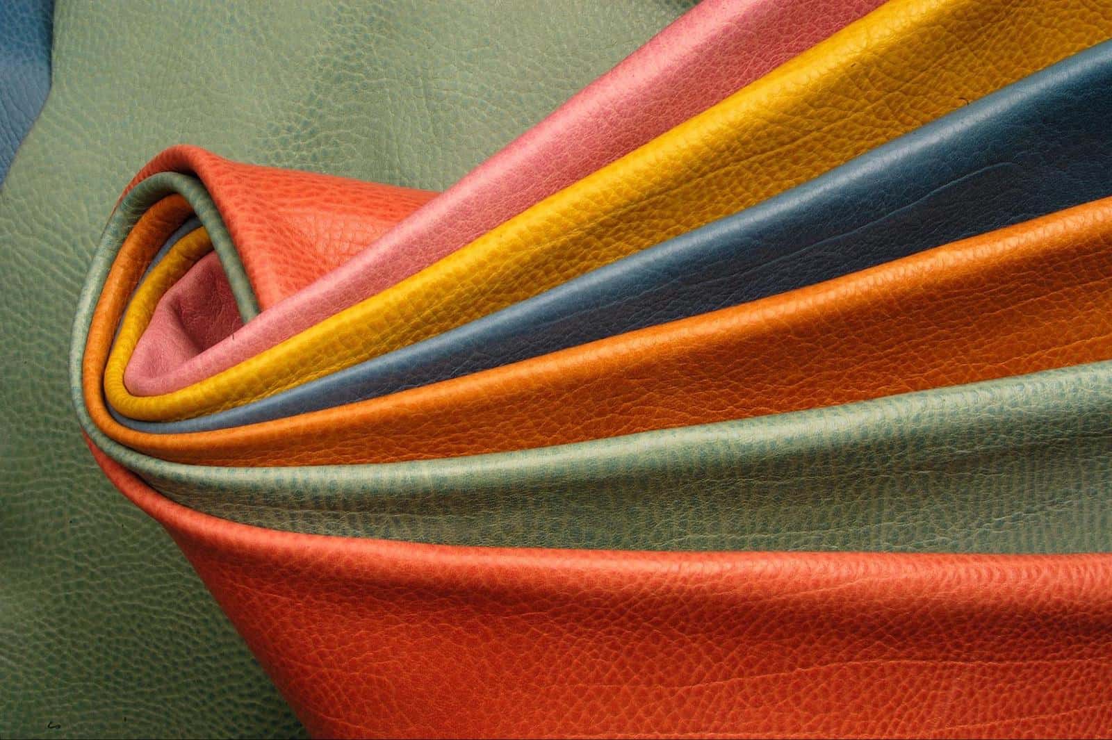Image of colorful leather samples